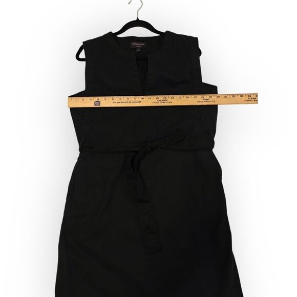 Banana Republic Linen Cotton Blend Black Sheath Midi Dress V-neck Sleeveless L - Picture 7 of 9
